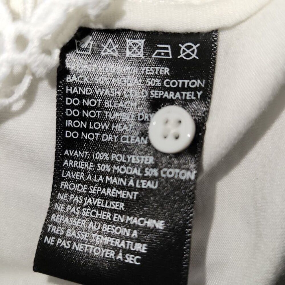 Anthropologie James Coviello Medallion Lace Front  Mock Neck Ivory Blouse SZ SP - Picture 10 of 12